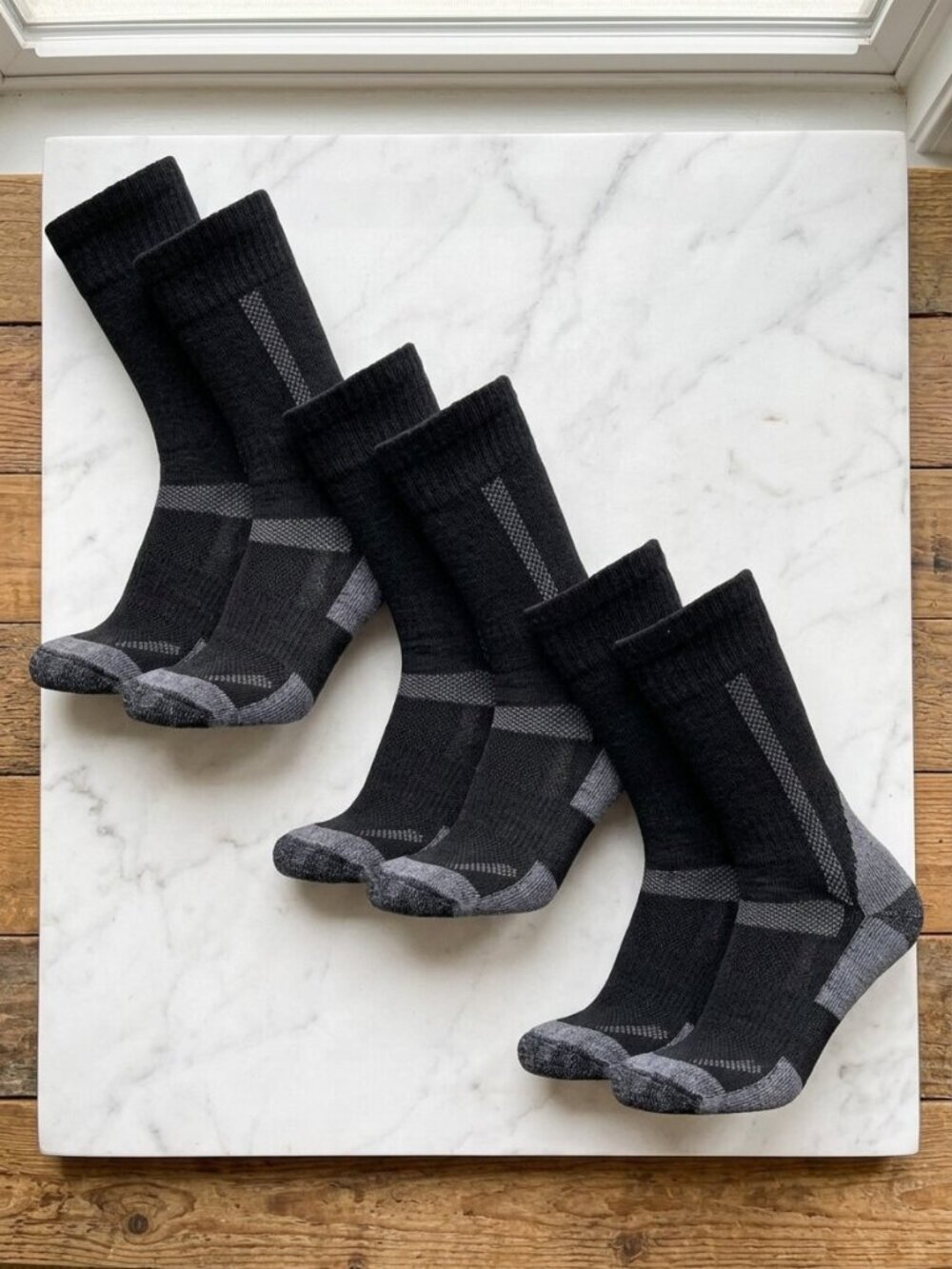 Merino Wool Hiking Socks Men's Women's Crew Thermal 3 Pack